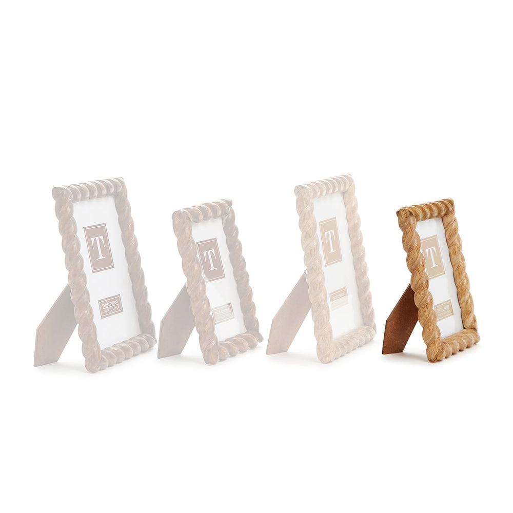 Two's Company Hand-Carved Twist Photo Frame