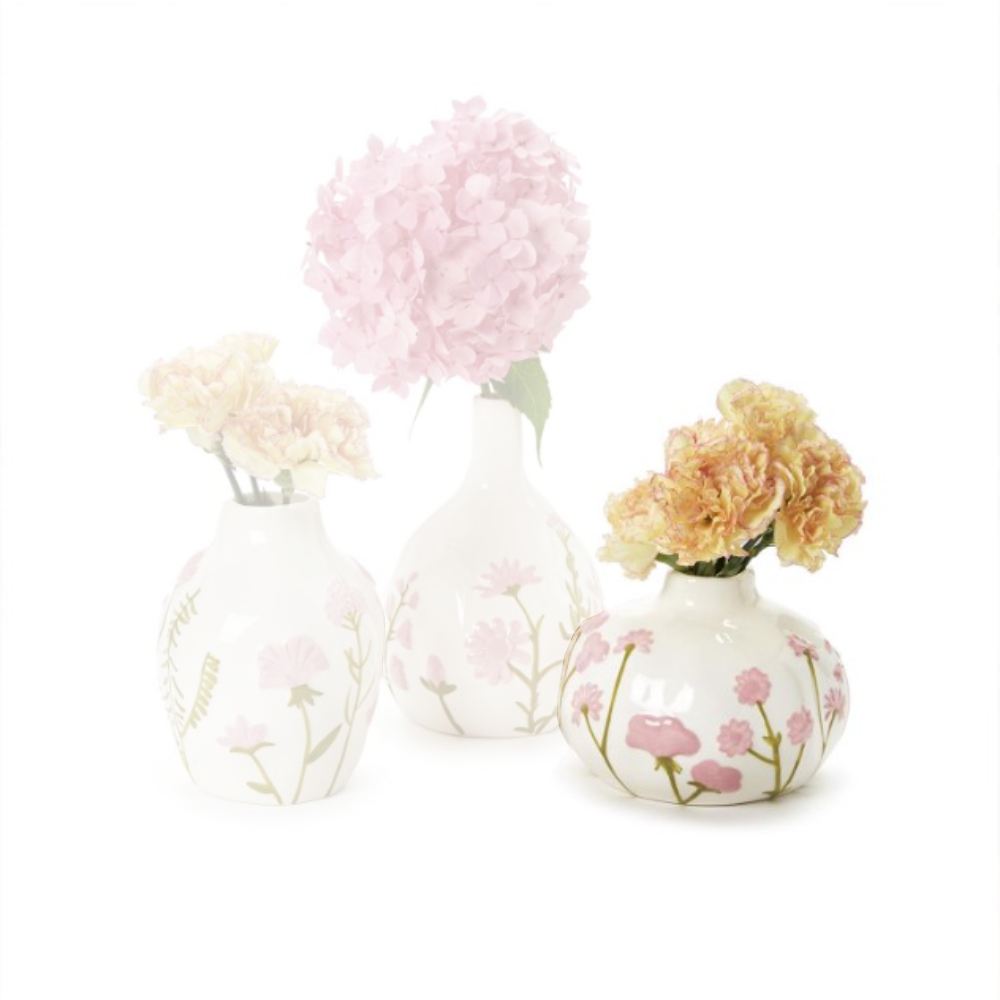 Two's Company Pink Floral Vases