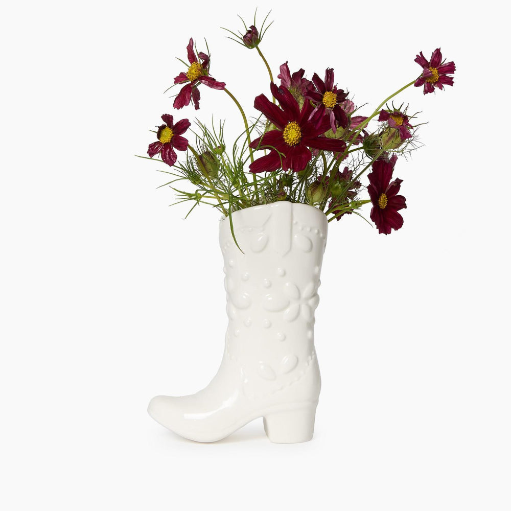 Two's Company Western Cowboy Boot Vase