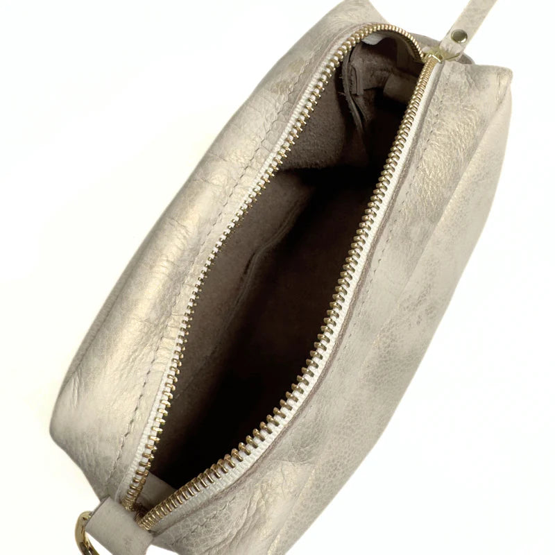 Beaudin Designs Val Shoulder Bag in Stone Leather & Upcycled LV