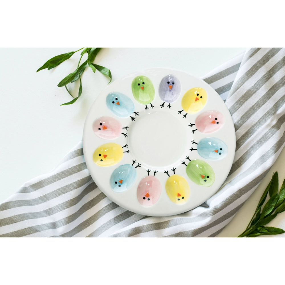C&F Home Easter Chick Ceramic Deviled Egg Plate