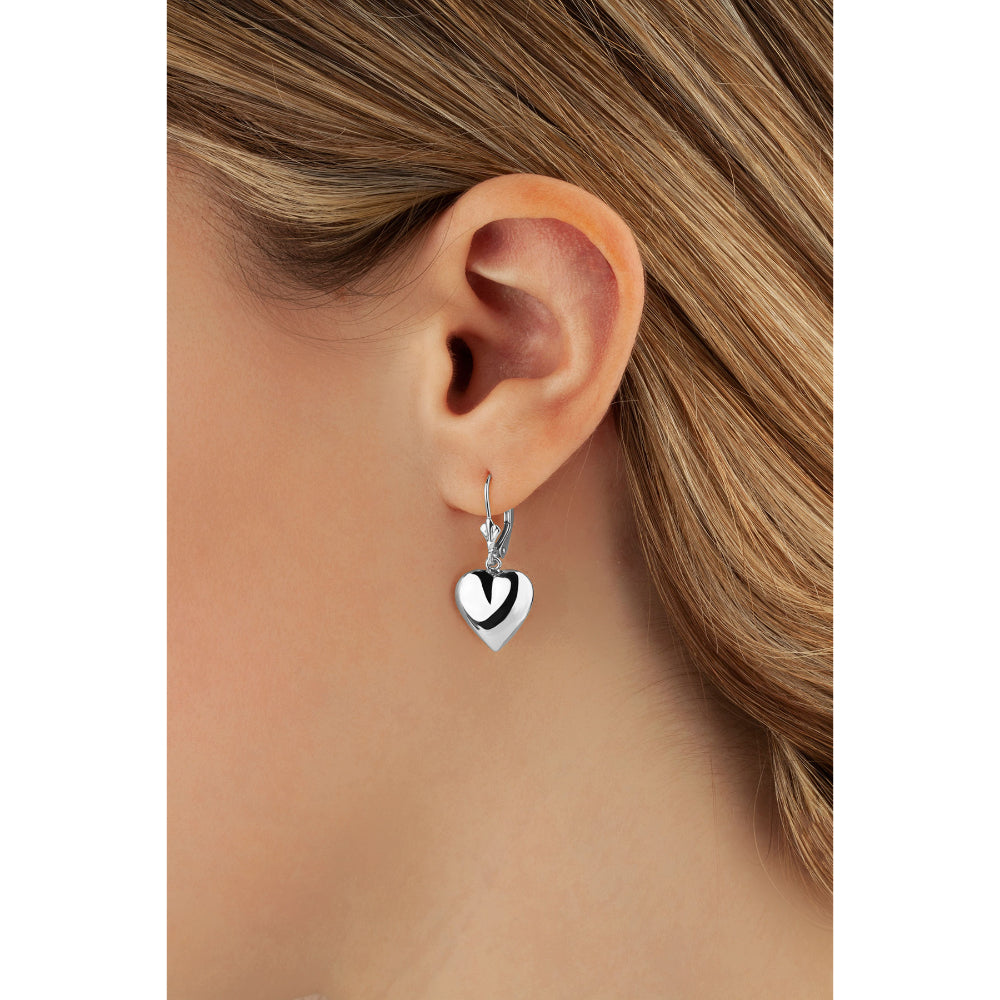 Sterling Silver Heart Drop Earrings