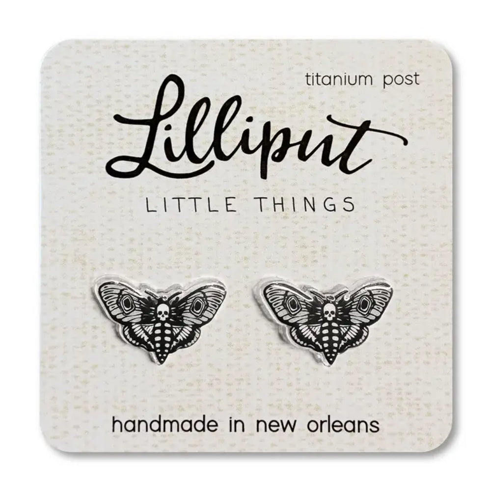 Lilliput Little Things Death's Head Moth Earrings