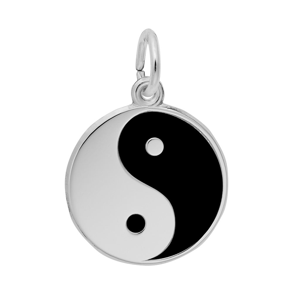 Sterling Silver Painted Yin Yang Charm