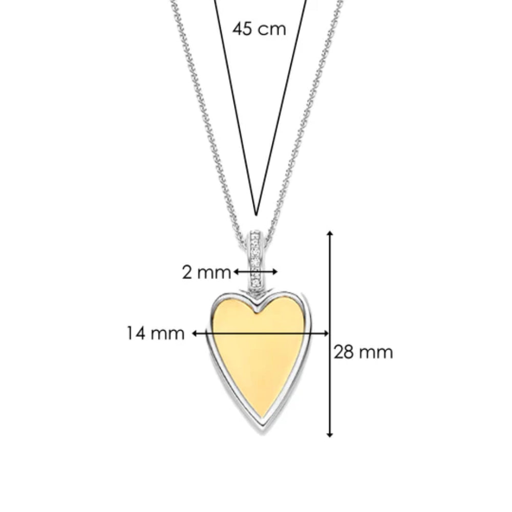Ti Sento Two-Tone Heart Pendant Necklace