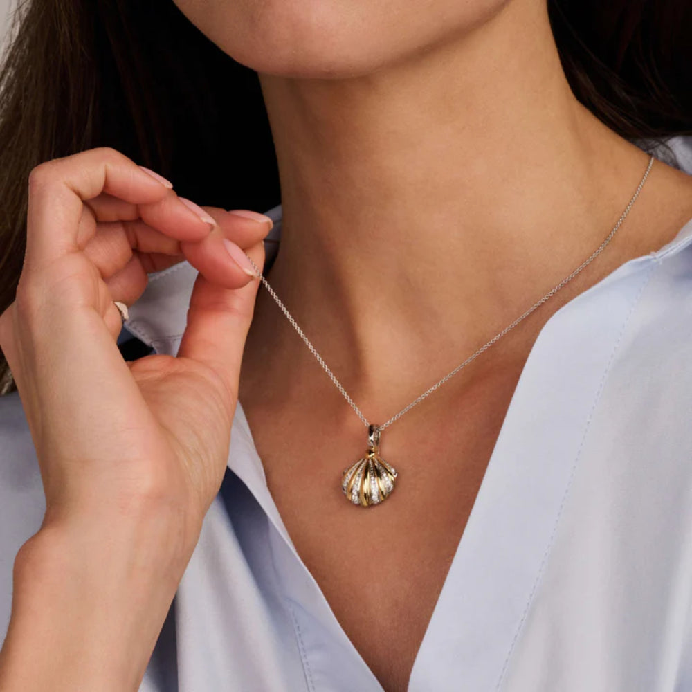 Ti Sento 18k Gold-Plated Shell Pendant Necklace