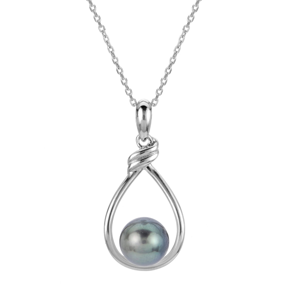 Sterling Silver Tahitian Pearl Pendant Necklace