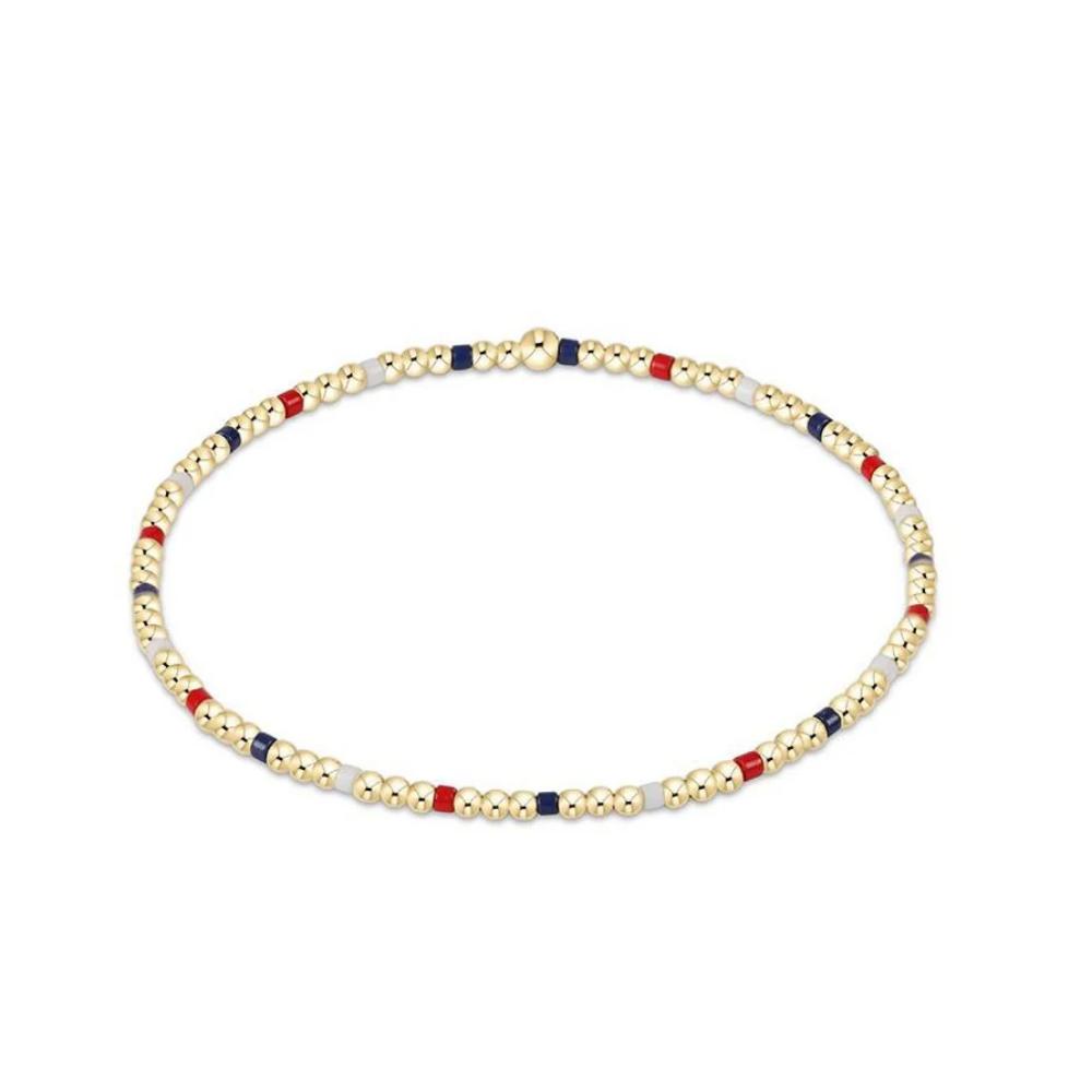 enewton 6.25" Hope Sincerity Pattern 2mm Bead Bracelet - Firecracker