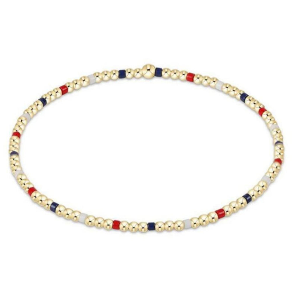 enewton 5.5" egirl Hope Sincerity Pattern 2mm Bead Bracelet - Firecracker