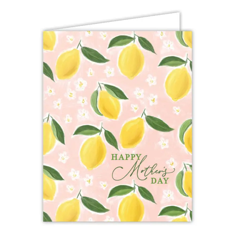 Happy Mother's Day Lemons On Pink Greeting Card
