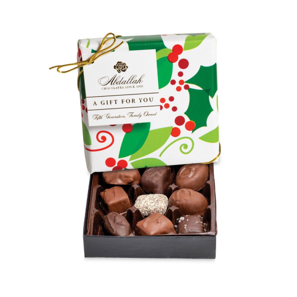 Abdallah Candies 3.6 oz Assorted Chocolates in Holiday Gift Wrapped Box