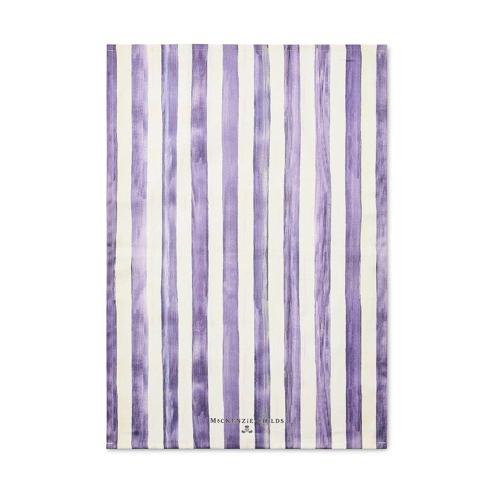 Mackenzie-Childs Violet Stripe Printed Dish Towel
