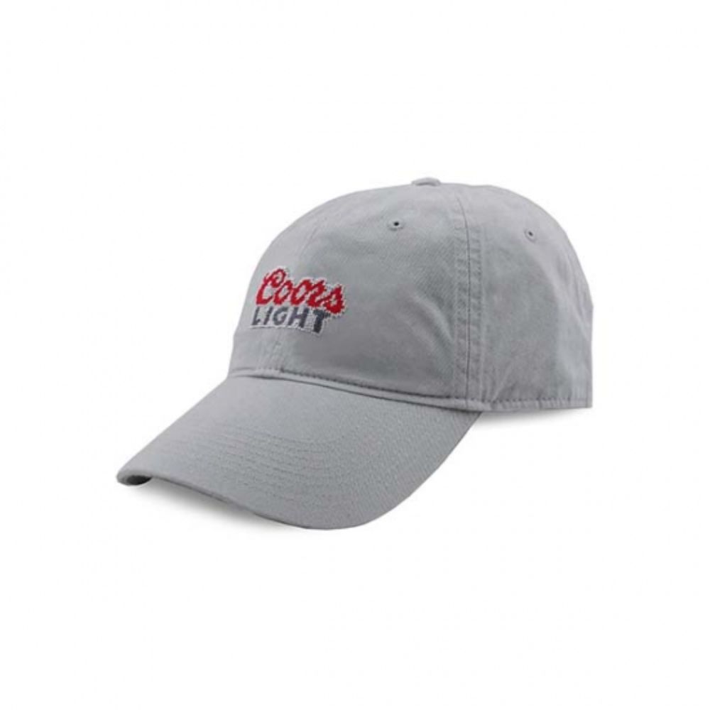 A grey Smathers & Branson Coors Light needlepoint hat with the brand's logo on the front panel.