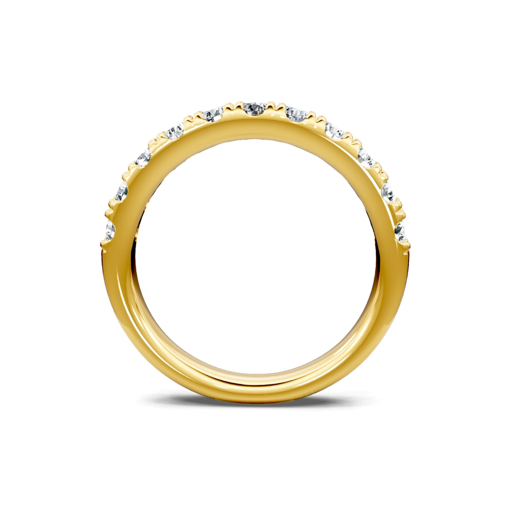 14k Yellow Gold Pave Diamond Band
