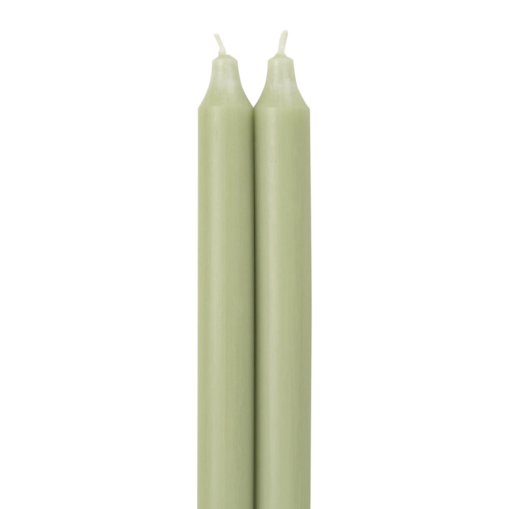 Northern Lights 12" Tapers Candles 2pk - Sage Green