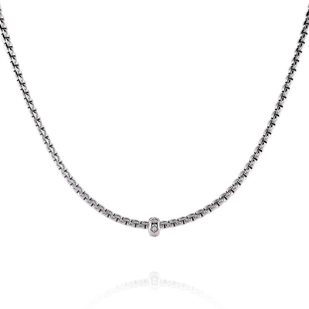 Fope 18k White Gold 17" Eka Diamond Necklace
