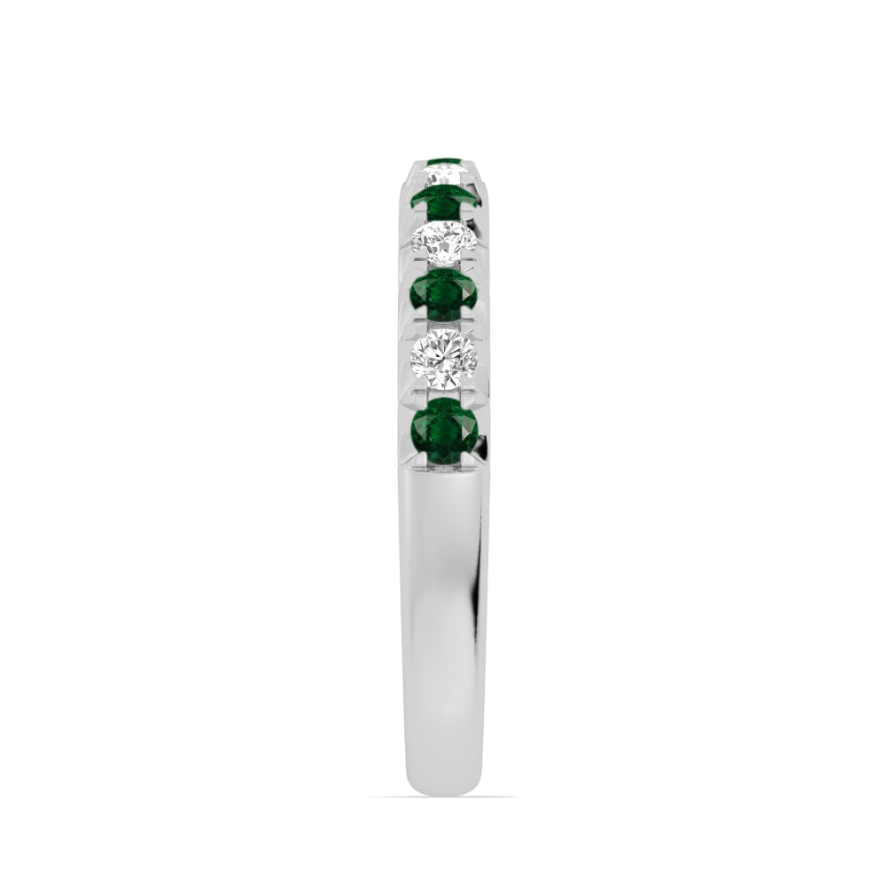 14k Gold Emerald and Diamond Band
