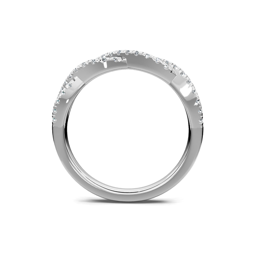 14k Gold Pave Diamond Twist Band