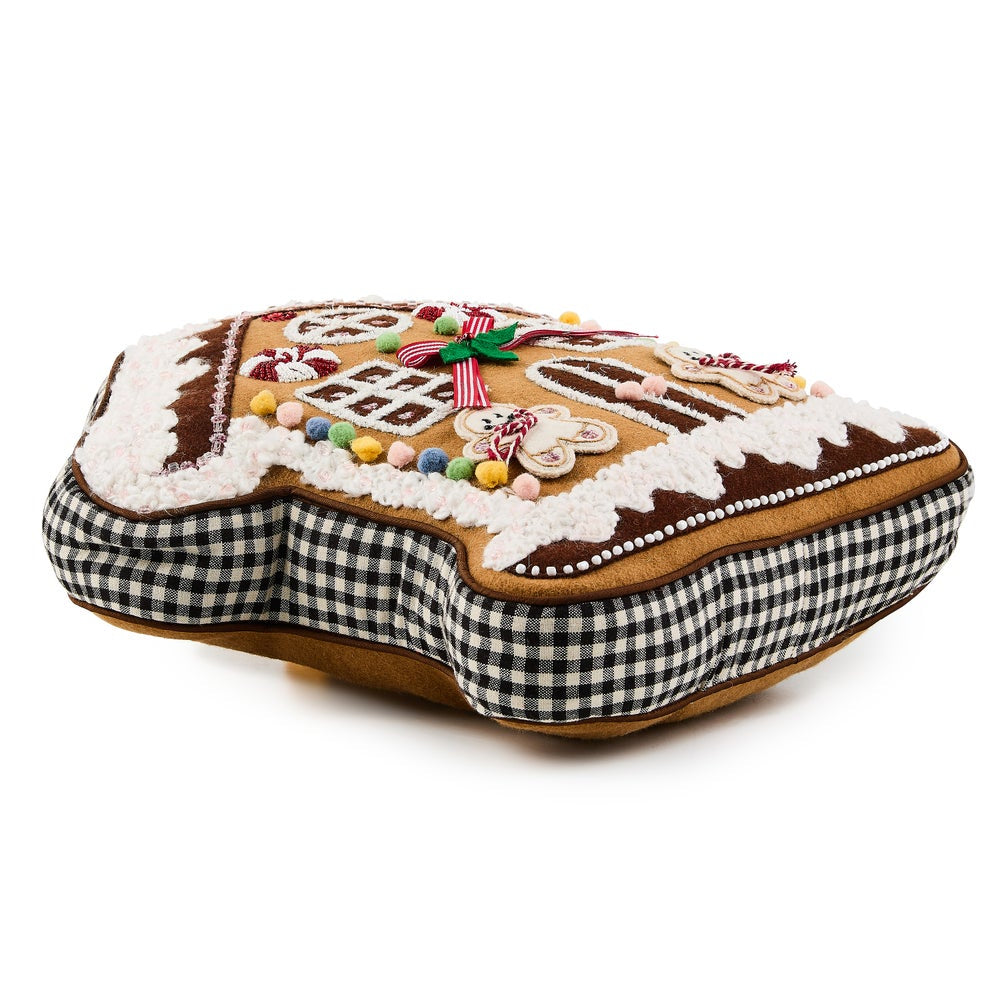 MacKenzie-Childs Gingerbread House Shaped Throw Pillow