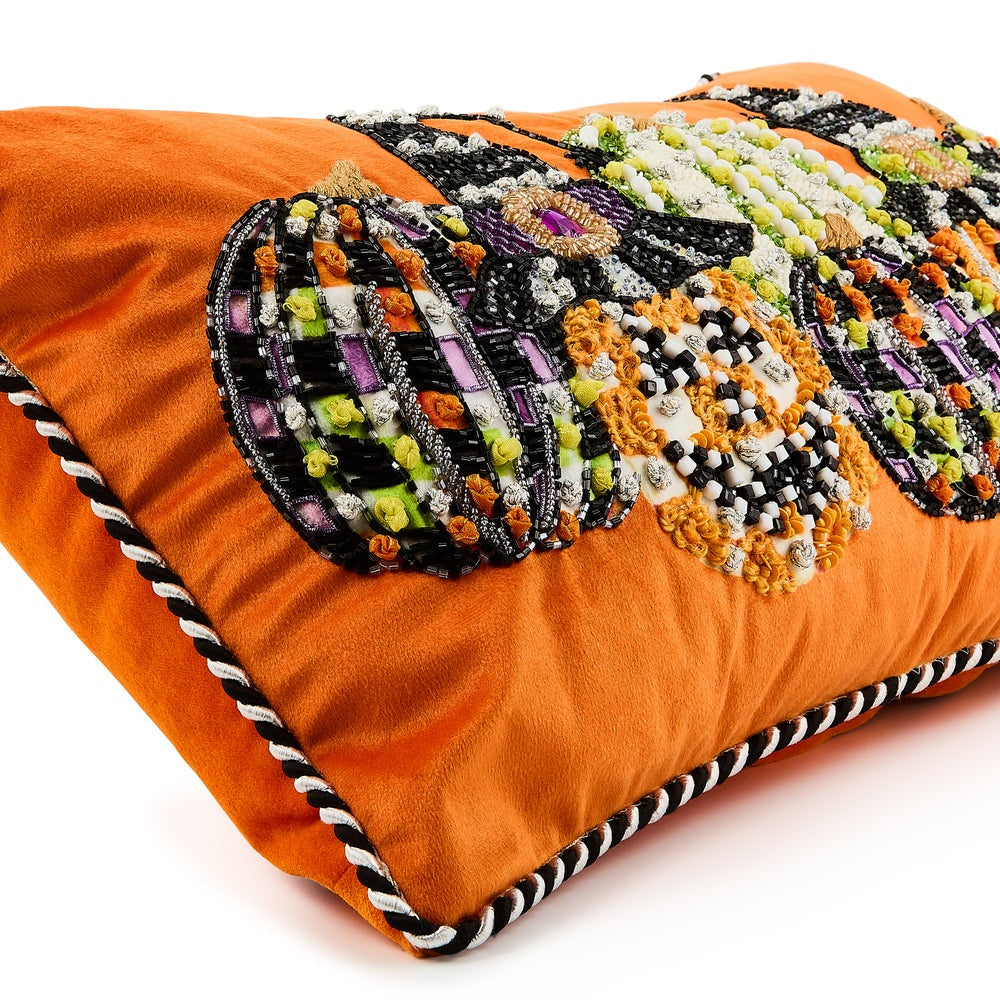 MacKenzie-Childs Jack O' Lantern in Hat Throw Pillow