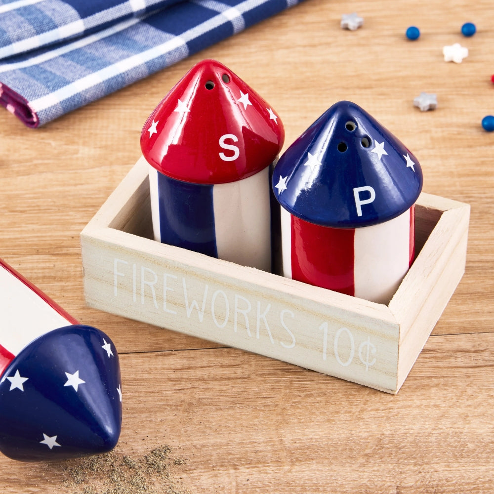 Design Imports Fireworks Ceramic Salt & Pepper Set