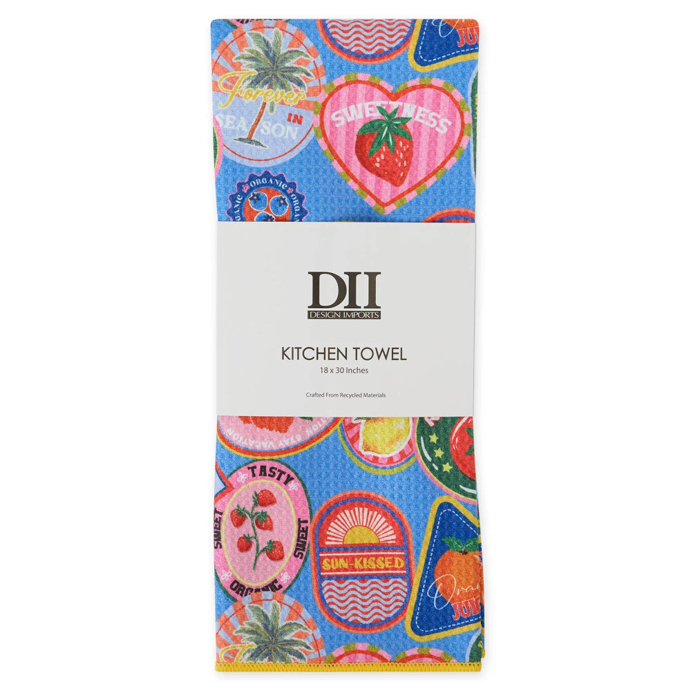 Design Imports Bold Dolce Labels Printed Microfiber Dishtowel