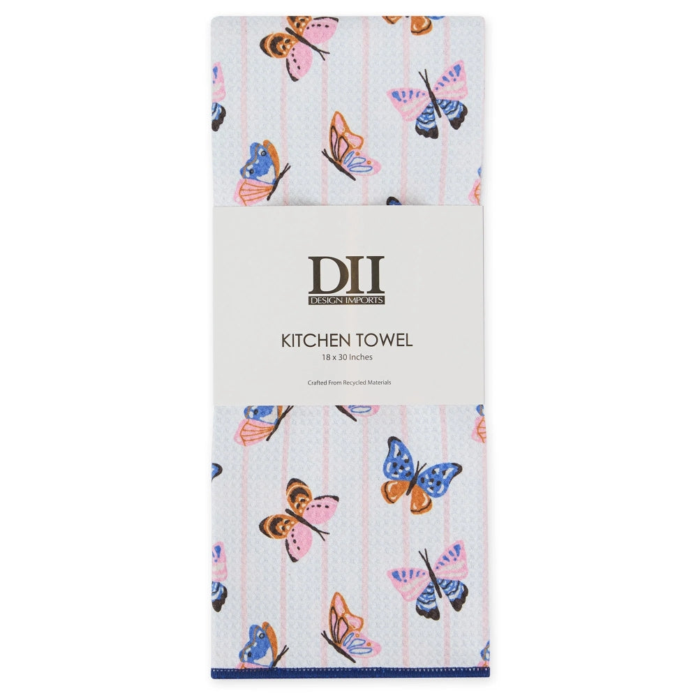Design Imports Butterfly Breeze Printed Microfiber Dishtowel