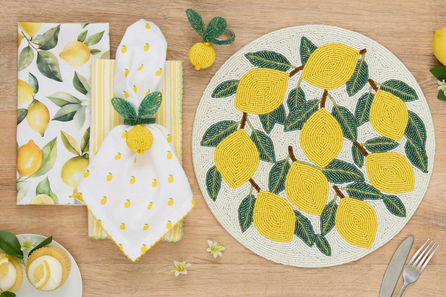 Design Imports Lemon Beaded Napkin Ring