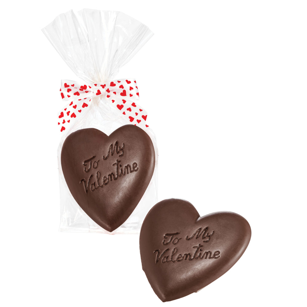 Abdallah Candies 2.25oz Large Solid Dark Chocolate Heart with Bow
