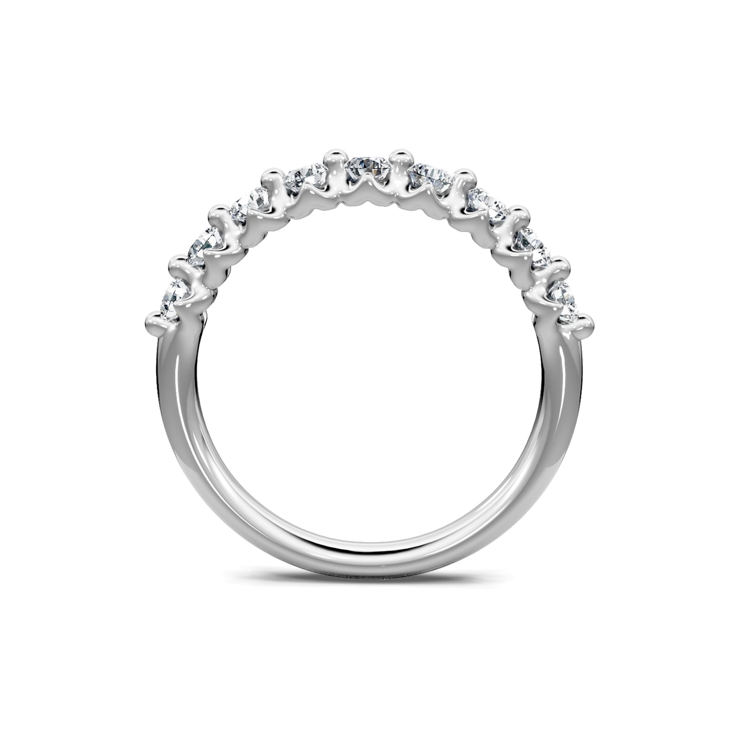 Smyth Signature Round Diamond Single Shared Prong Anniversary Band
