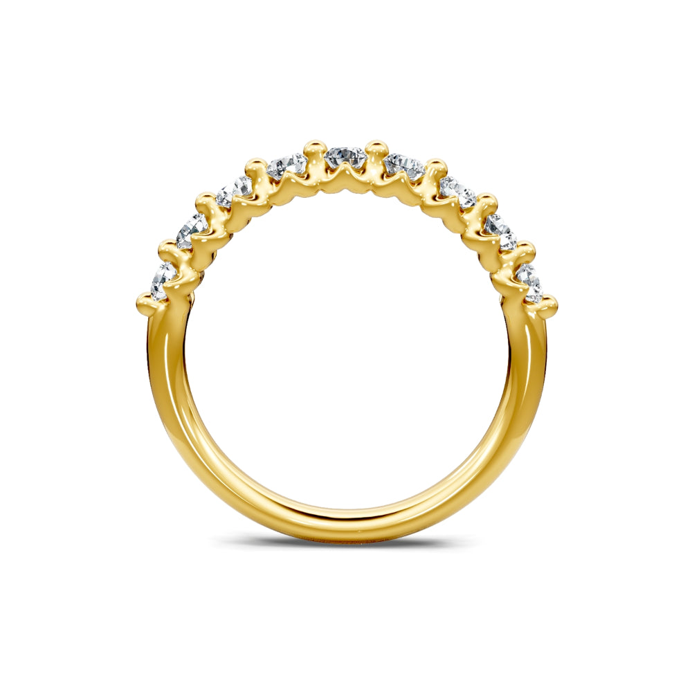 14k Gold Round Diamond Wedding Band