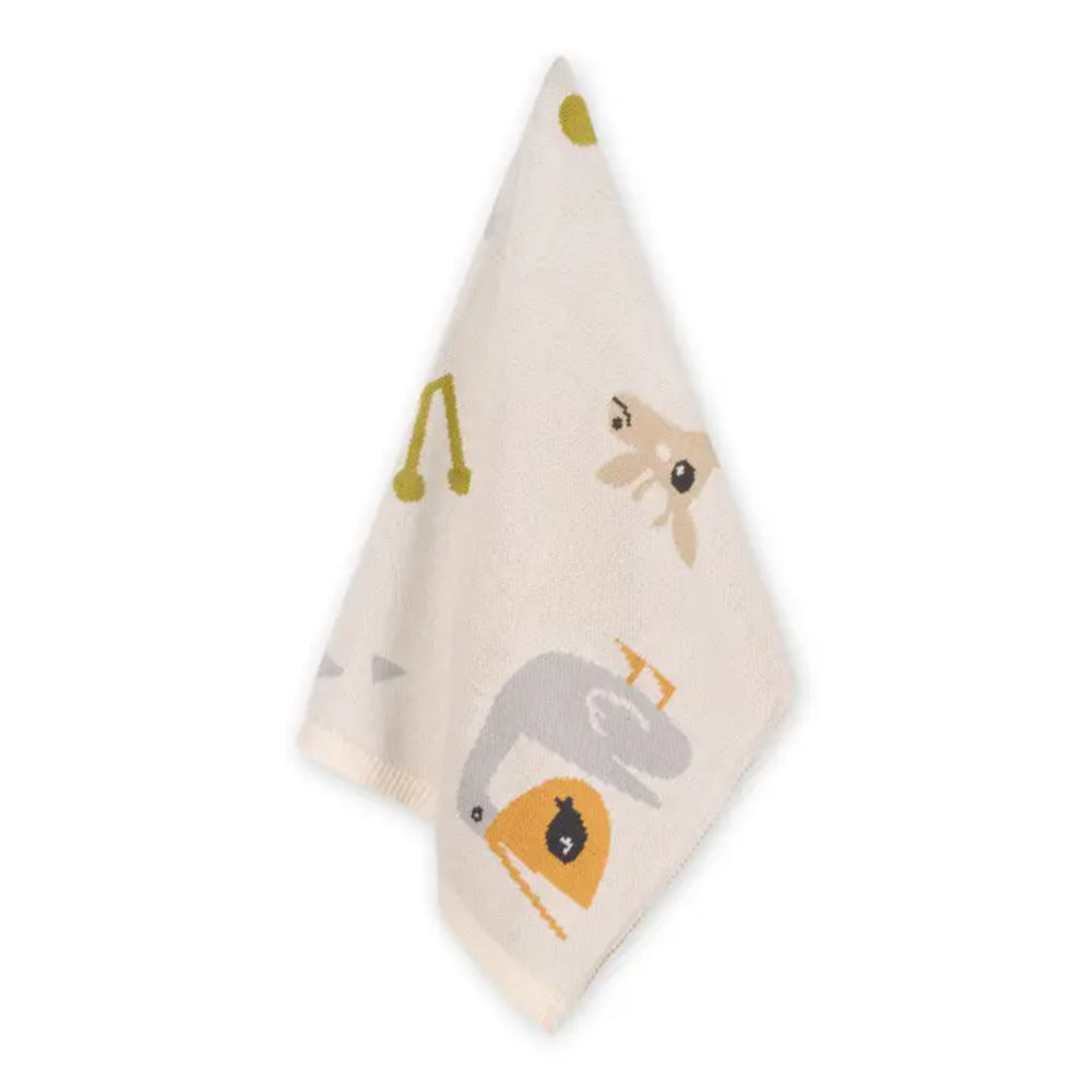 Viverano Organics Jungle Friends - Jacquard Sweater Knit Baby Blanket