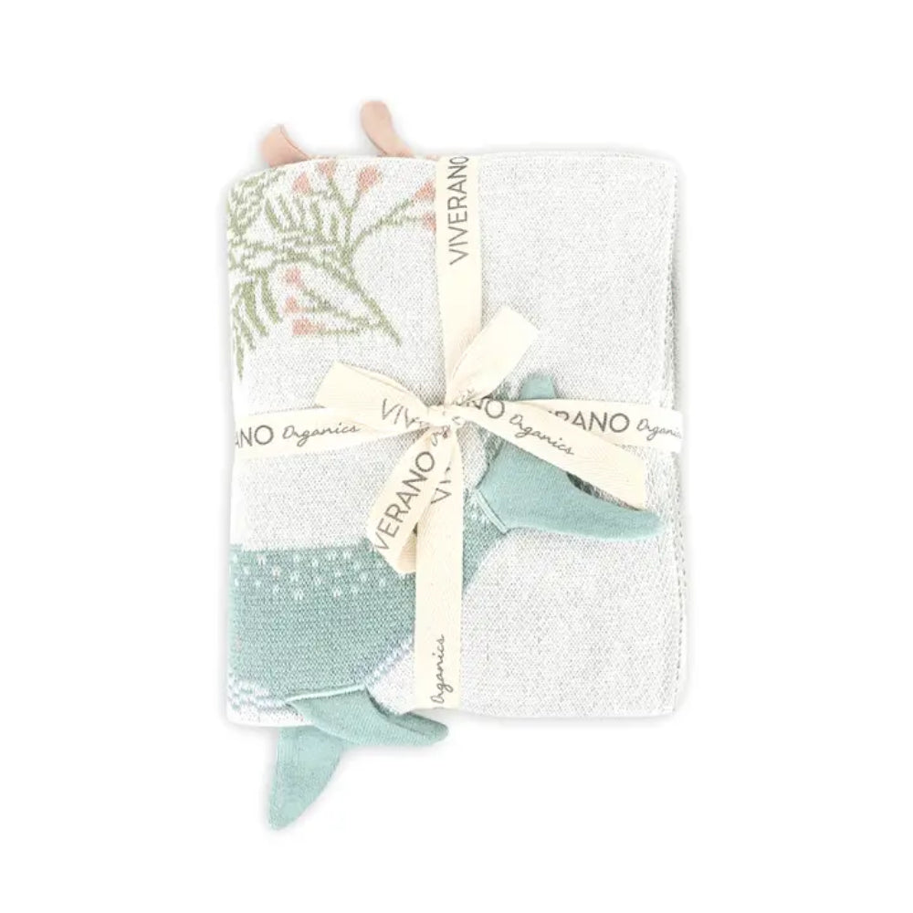 Viverano Organics Ocean Jellyfish 3D- Organic Jacquard Knit Baby Blankets