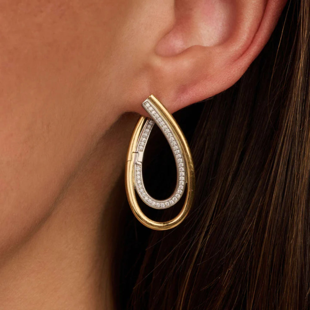 Ti Sento 18k Gold-Plate Organic Hoop Earrings