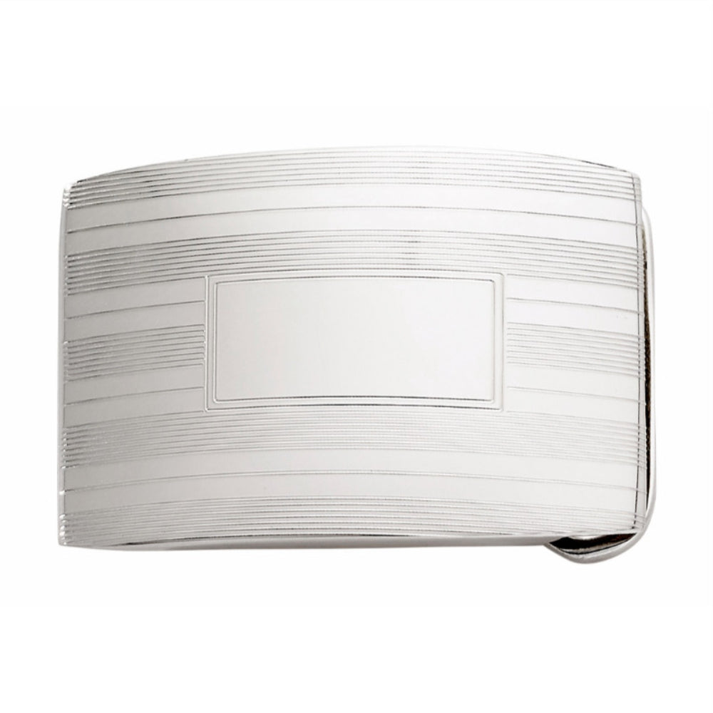 Stering Silver Engine Turn Belt Buckle