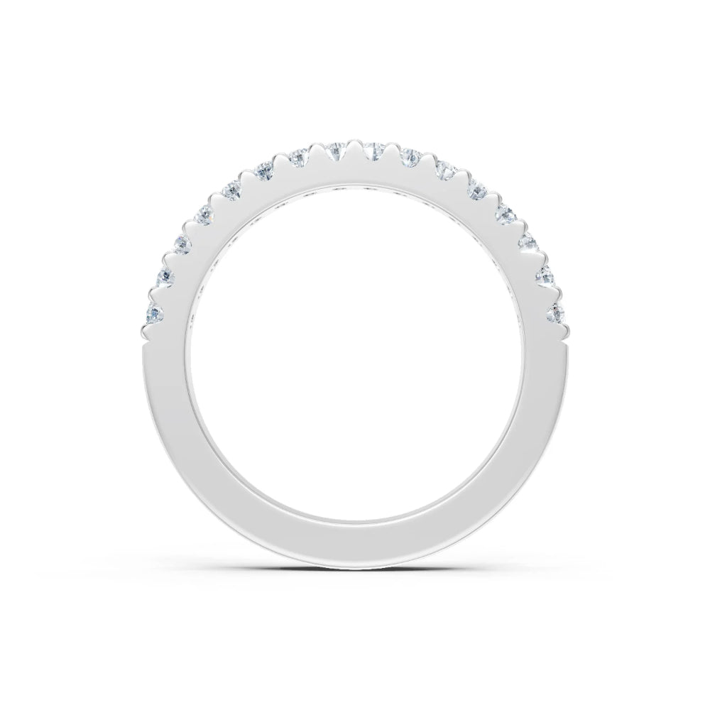 Silver diamond ring on white background