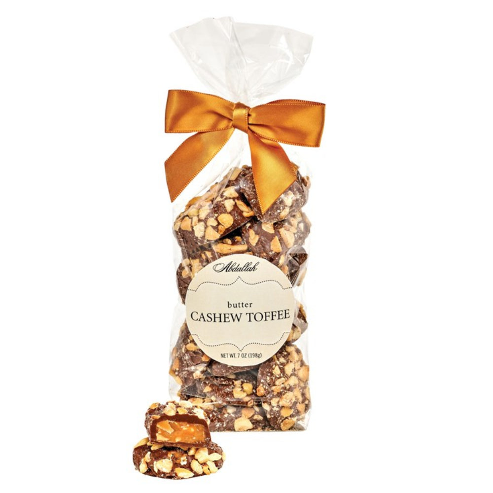 Abdallah Candies 7 oz Bag of Dark Chocolate Cashew Toffee
