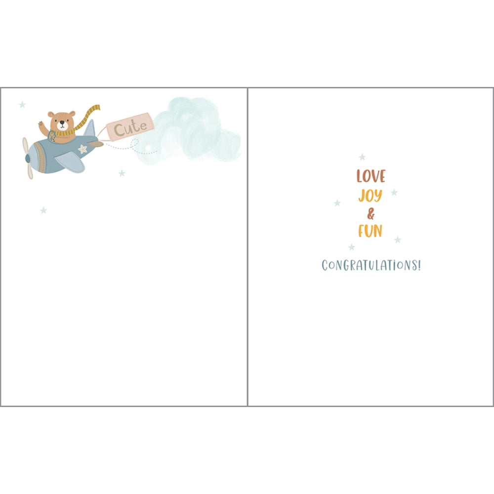 Gina B Designs Baby Boy Airplanes Greeting Card