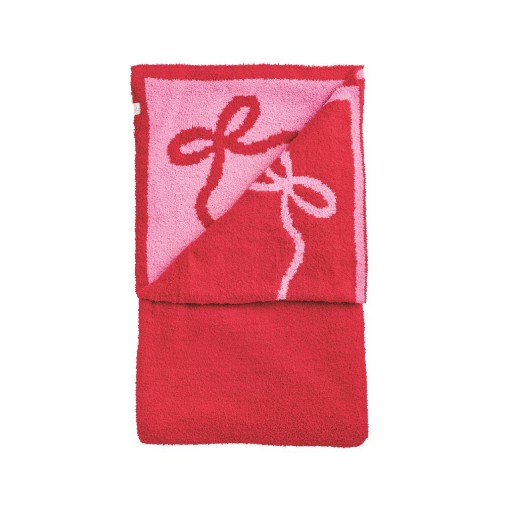 Mud Pie Holiday Chenille Blanket-Bows