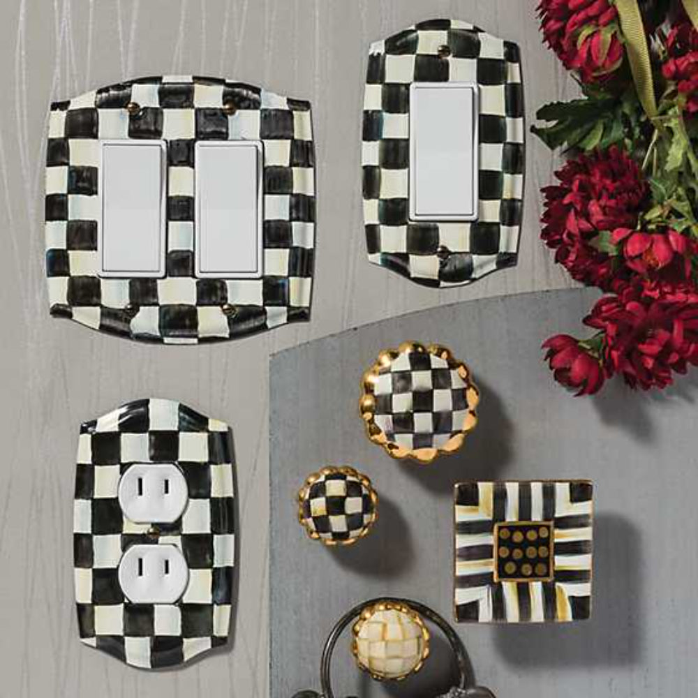 MacKenzie-Childs Courtly Check Enamel Switch Plate - Double Rocker