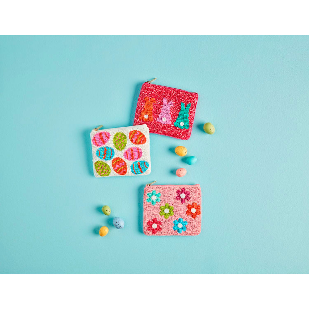 Mud Pie Easter Beaded Zipper Case