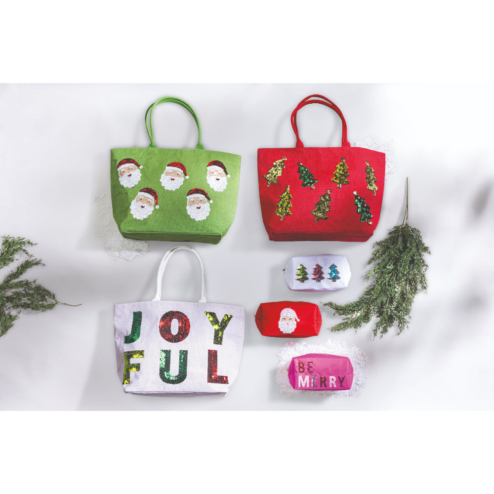 Mud Pie Holiday Classic Sparkle Totes