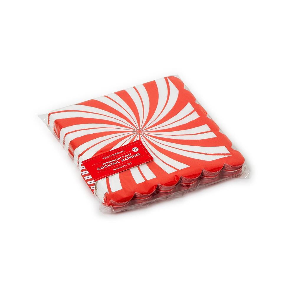 Two's Company Peppermint Paper Cocktail Napkins (Pack of 30)
