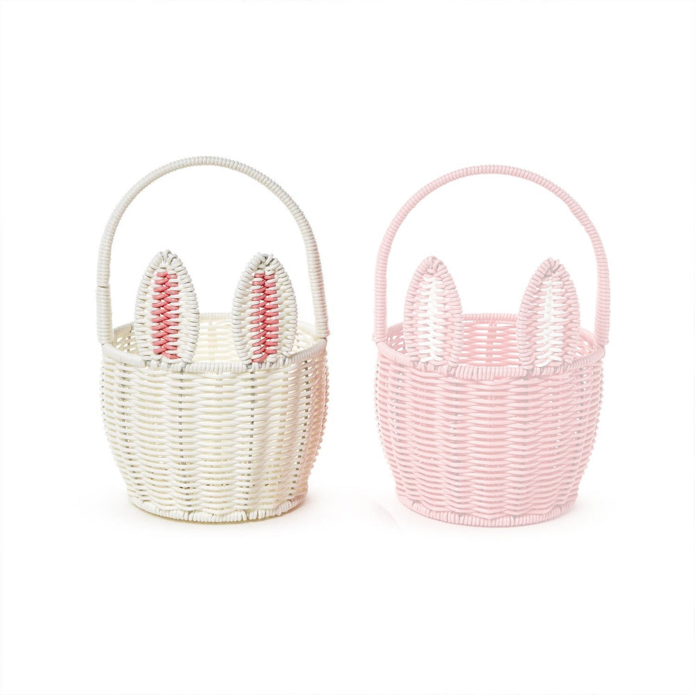 Two's Company Hand-Woven Faux Wicker Easter Bunny Basket