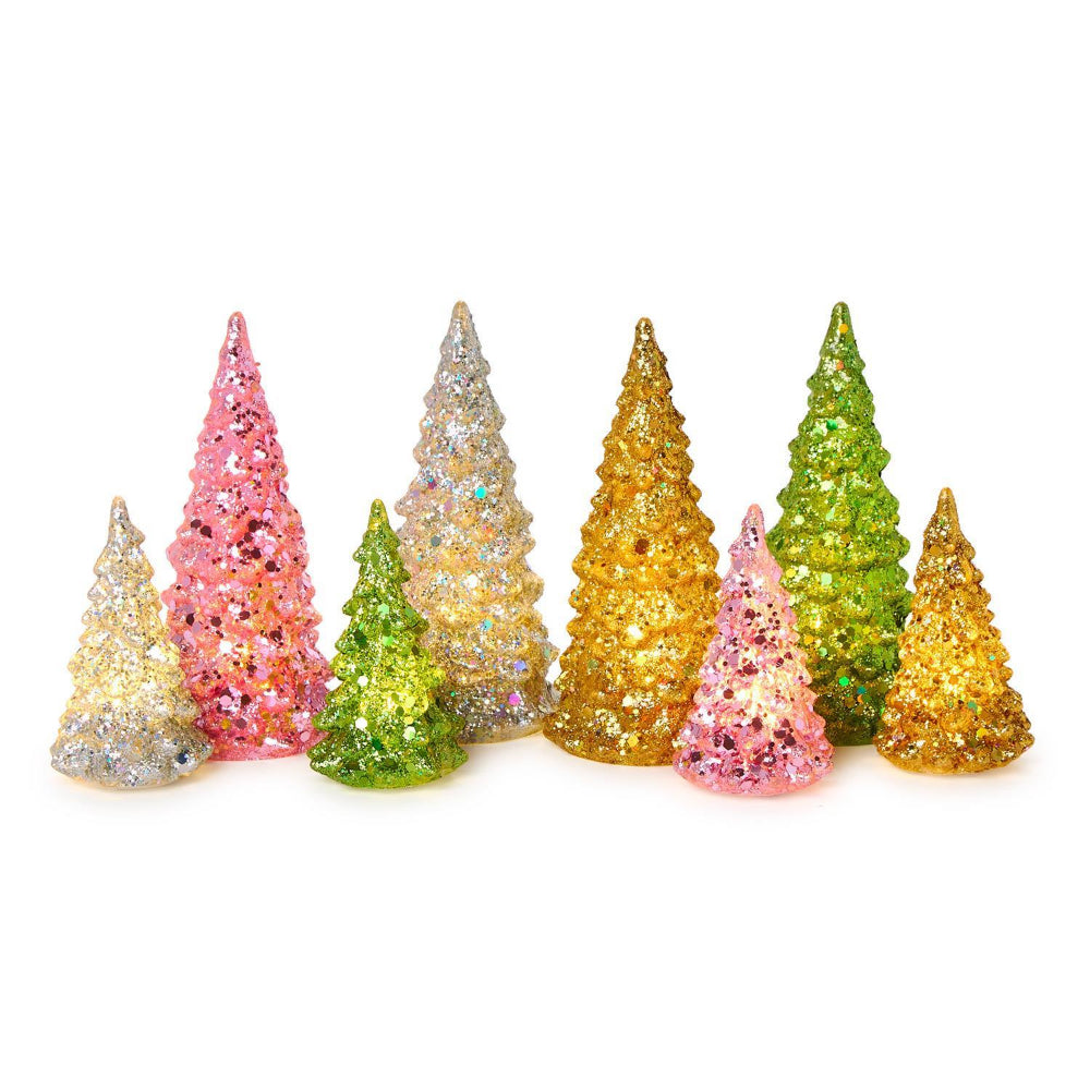 Two's Company All that Glitter Mini Light-Up Trees-Gold