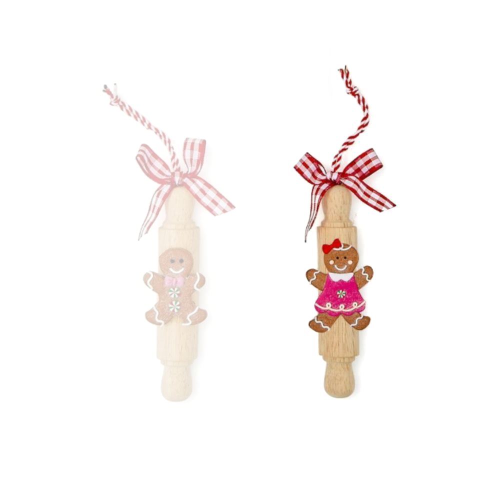 Two's Company Cookies and Cheer Hand-Crafted Gingerbread Ornament-Rolling Pin