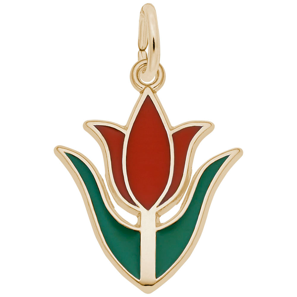 8335 Red Tulip Flower Charm