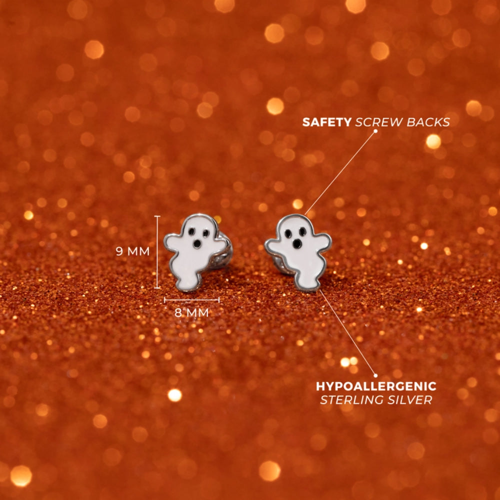 Children's Ghostly Enamel Earrings