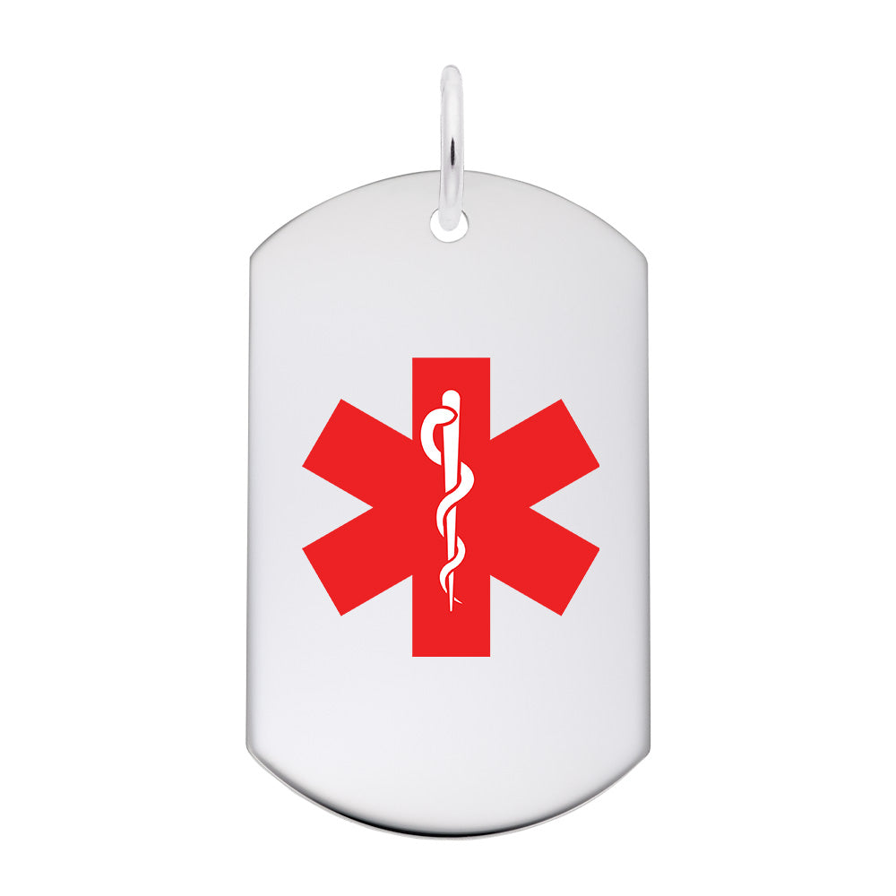 Sterling Silver Medical Dog Tag