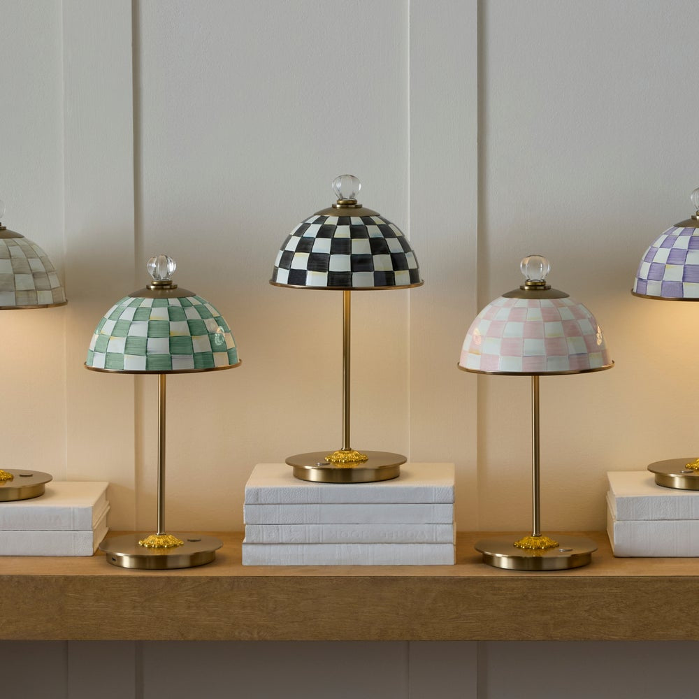 Mackenzie-Childs Rosy Check LED Rechargeable Dome Table Lamp